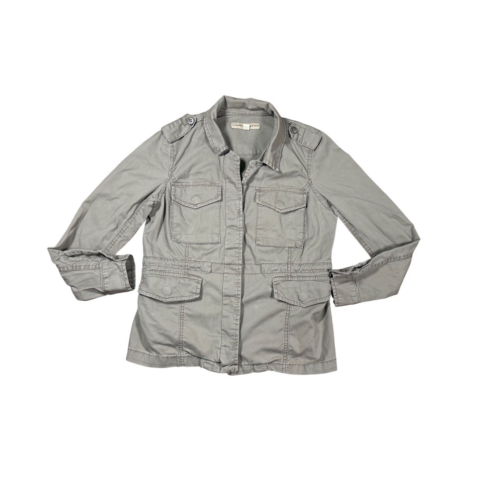 Nine‎ West Vintage America Jeans Jacket Womens S Gray Military Utility Coat
